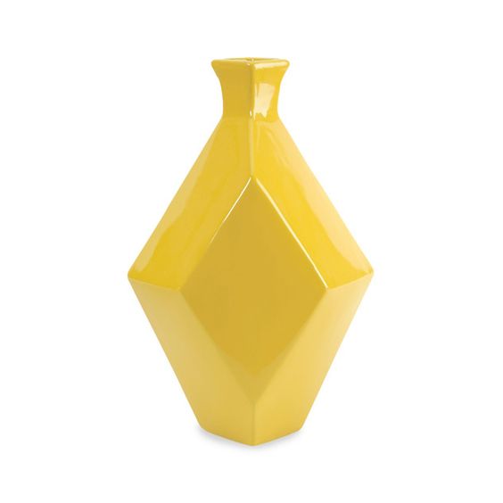 An interestingly shipped yellow vase from Dot & Bo