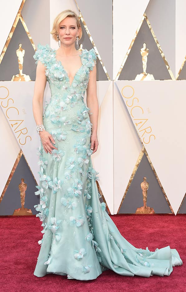 Cate Blanchett in soft green Armani Prive